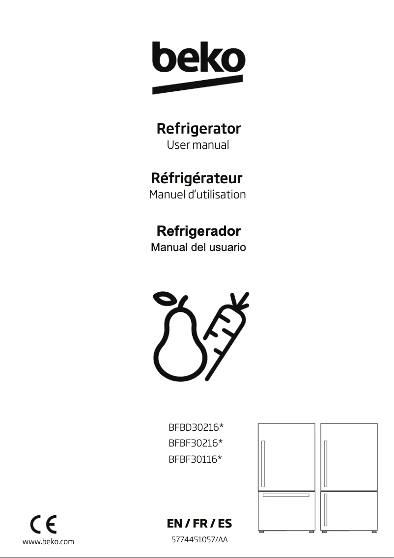 Image de la première page du manuel de l'appareil BFBD30216SS