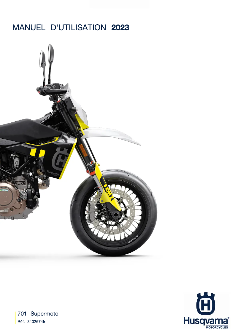 Page 1 de la notice Manuel utilisateur Husqvarna 701 Supermoto (2023)