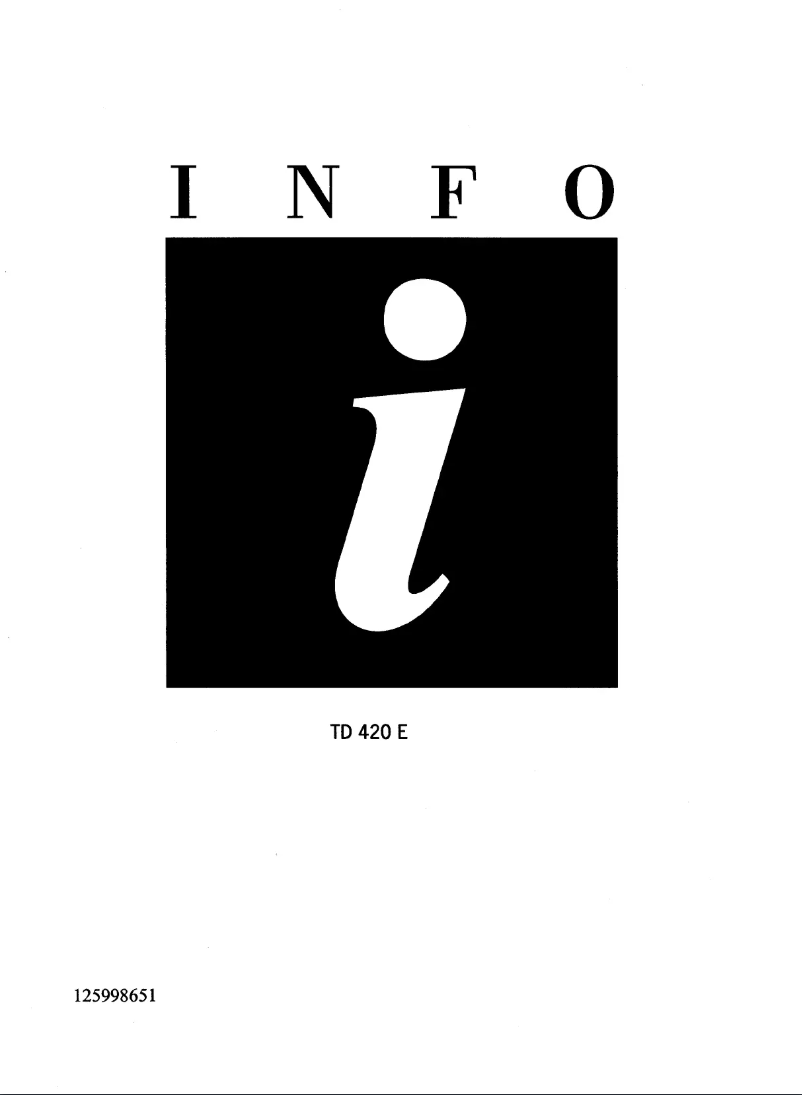 Image de la première page du manuel de l'appareil TD 420 E