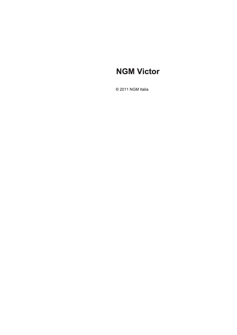 Page n°1 - Manuel utilisateur NGM Victor