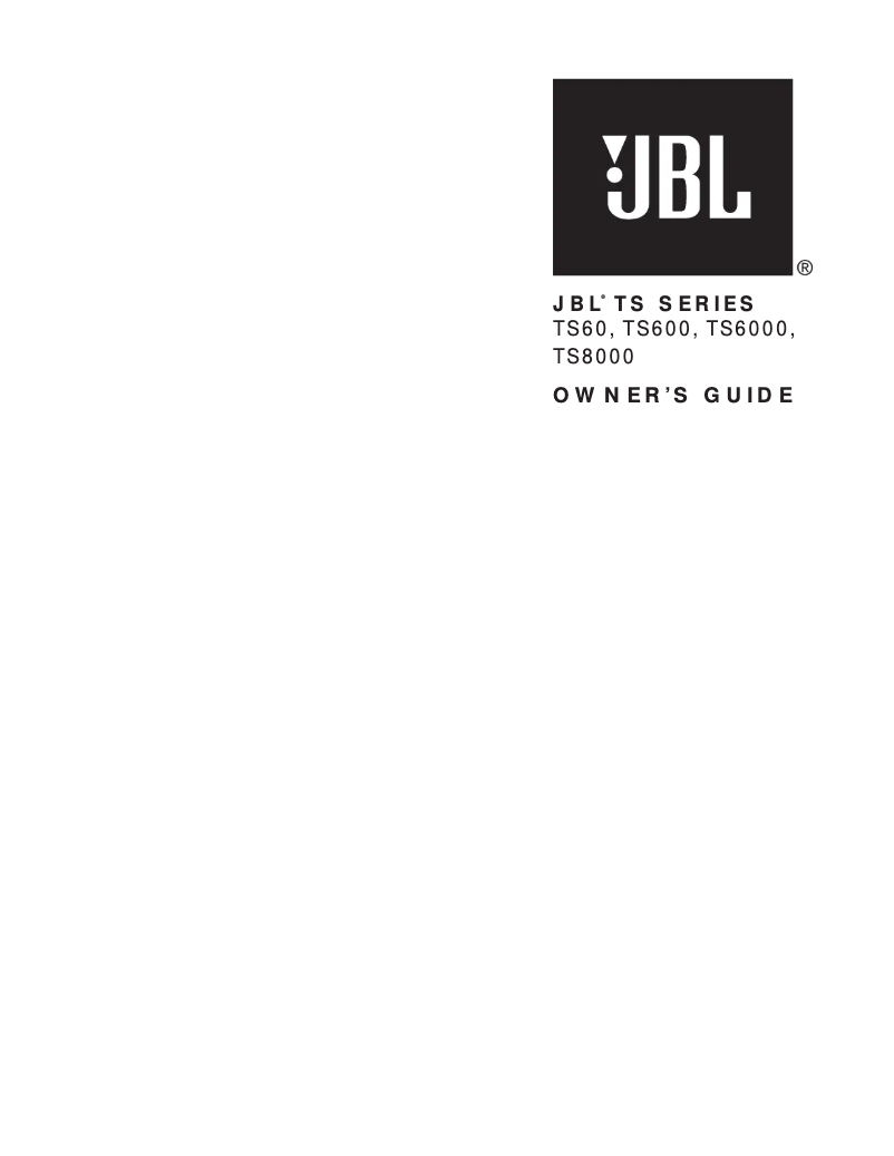 Page 1 de la notice Manuel utilisateur JBL TS8000