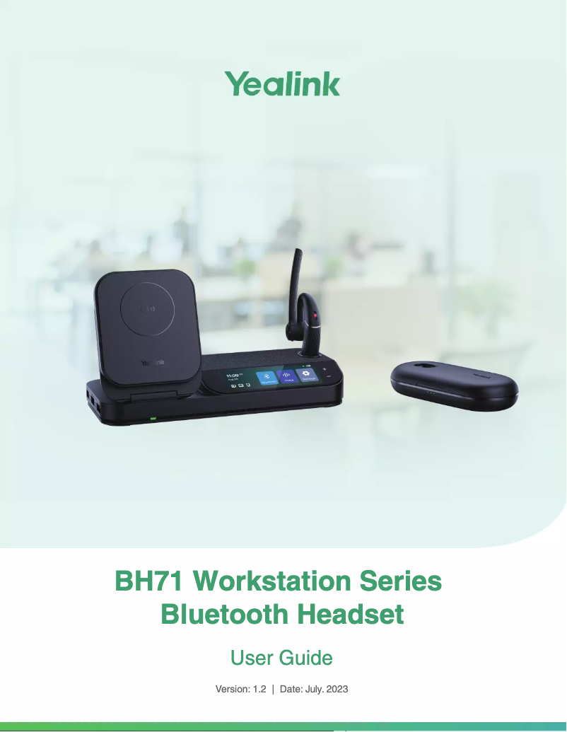 Page n°1 - Manuel utilisateur Yealink BH71 Workstation