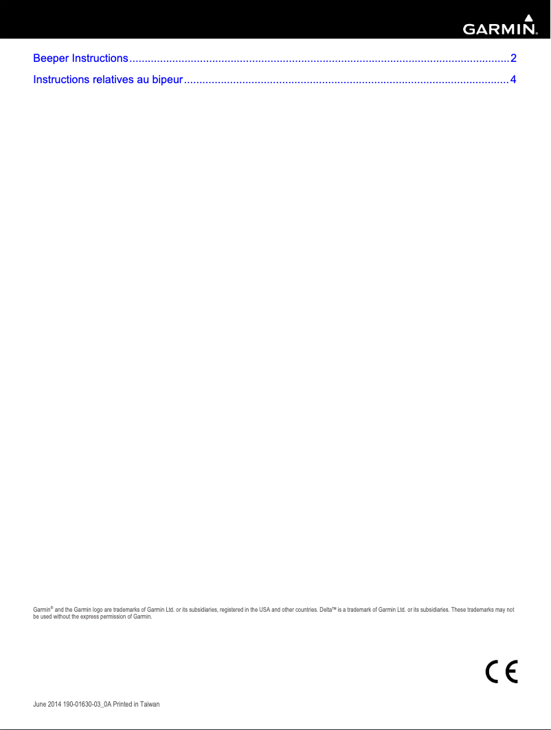 Page n°1 - Manuel utilisateur Garmin Upland