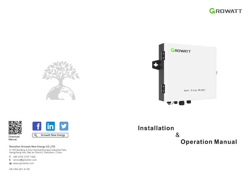 Page 1 de la notice Manuel utilisateur Growatt SEM-E