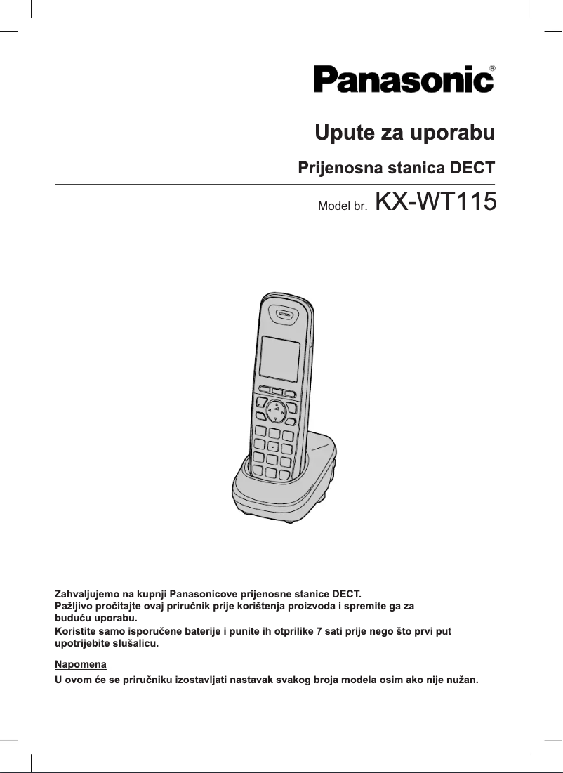 Página 1 del manual Manual de usuario Panasonic KX-WT115
