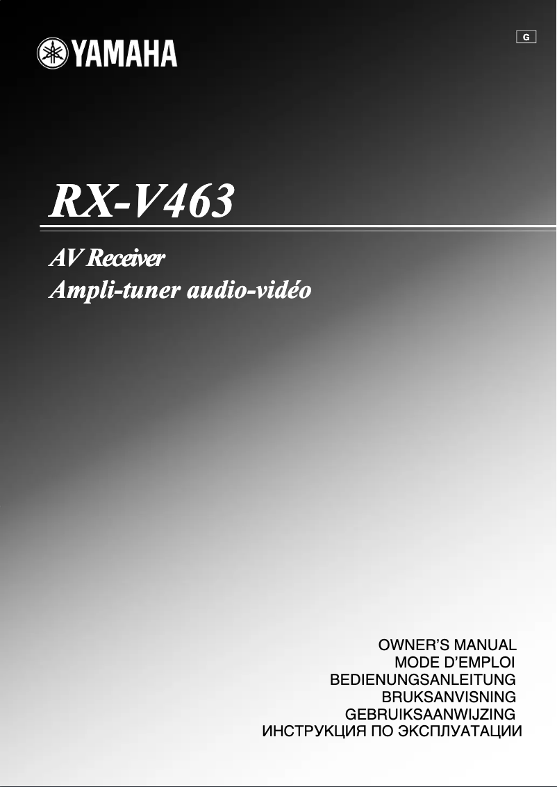 Page n°1 - Manuel utilisateur Yamaha RX-V463