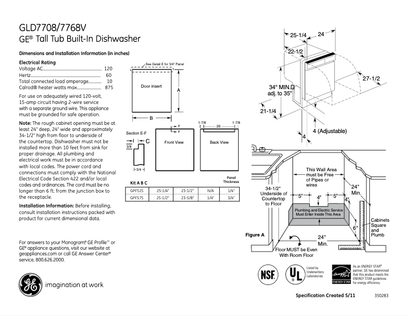 Image de la première page du manuel de l'appareil GLD7708VWW