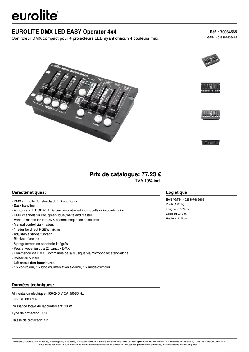Image de la première page du manuel de l'appareil DMX LED EASY Operator 4x4