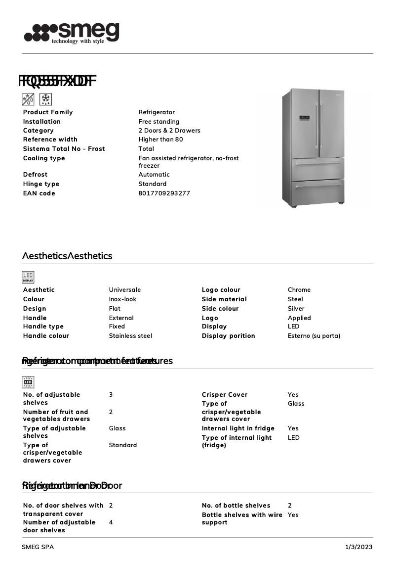 Page n°1 - Brochure Smeg FQ55FXDF