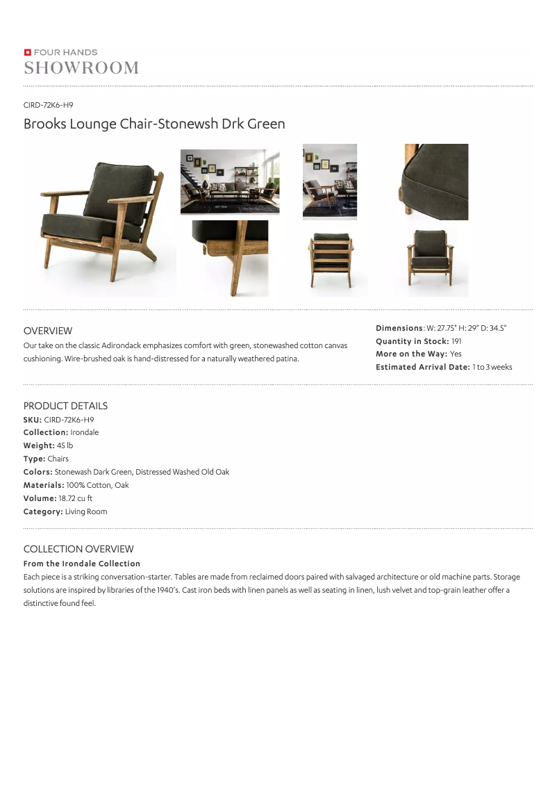 Page 1 de la notice Manuel utilisateur Four Hands CIRD-72K6-H9