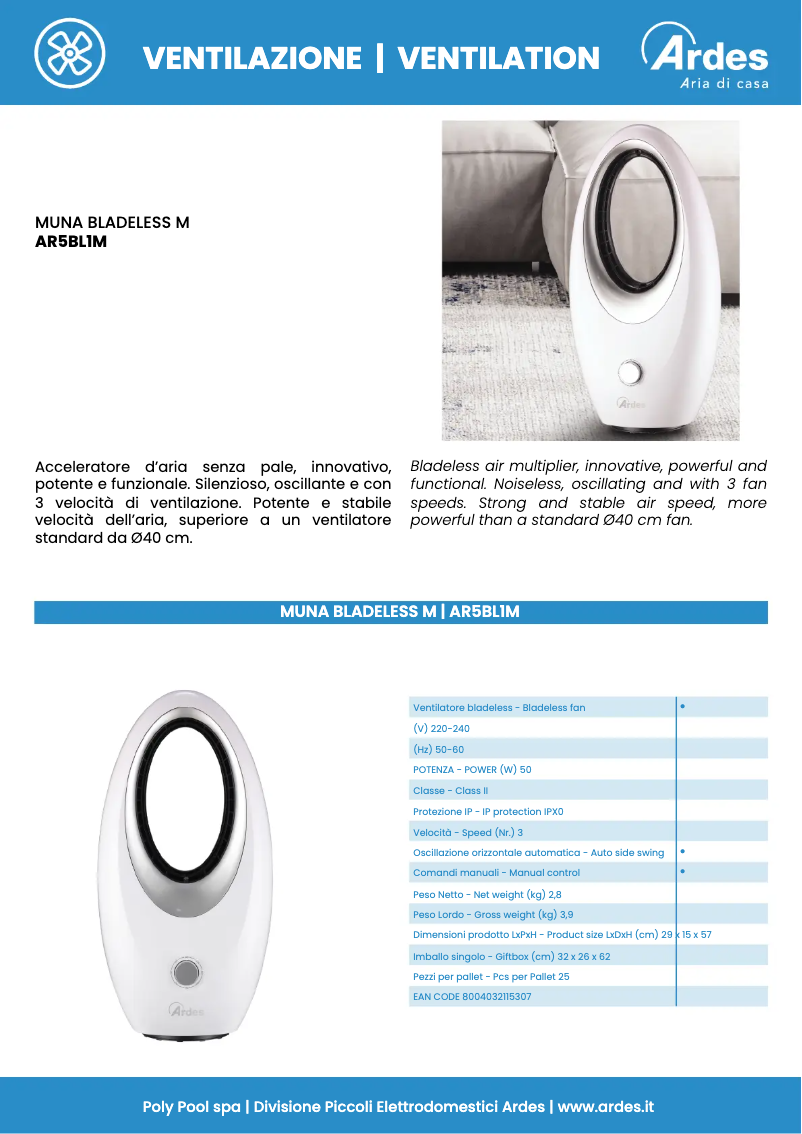 Page n°1 - Fiche technique Ardes AR5BL1M