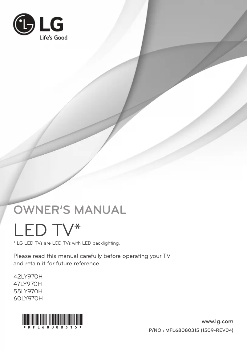 Page 1 de la notice Manuel utilisateur LG 55LY970H