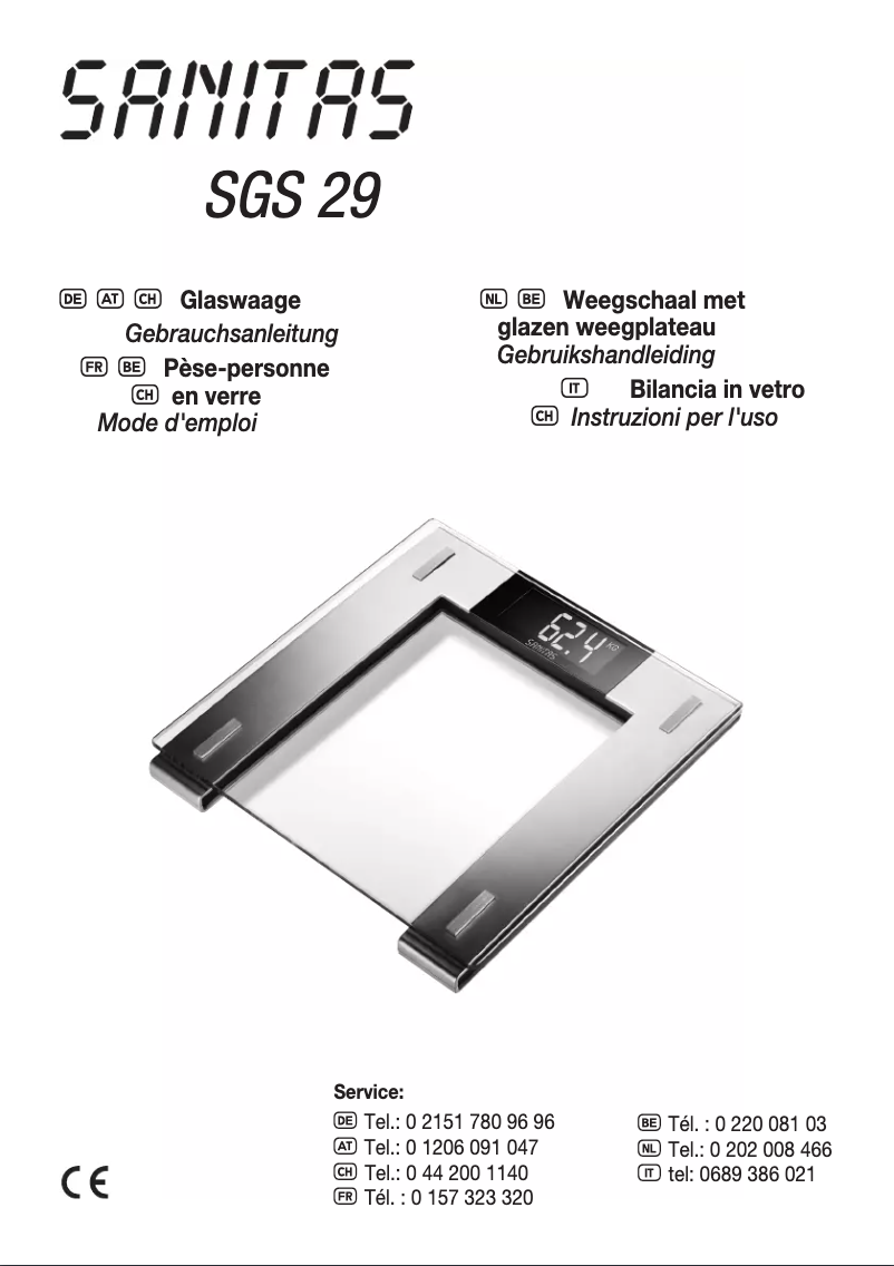 Page n°1 - Manuel utilisateur Sanitas SGS 29