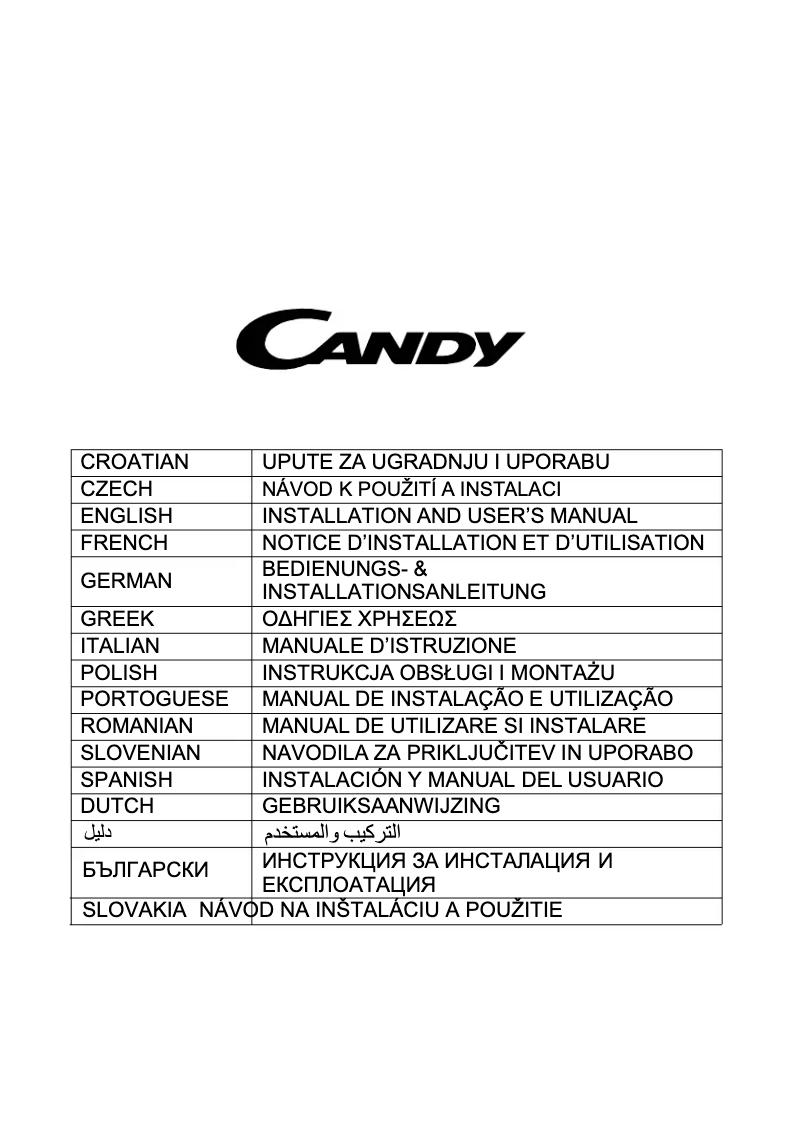 Page 1 de la notice Manuel utilisateur Candy CCG6MX