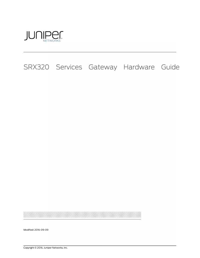 Página 1 del manual Manual de usuario Juniper SRX320