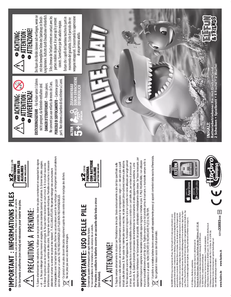 Page 1 de la notice Manuel utilisateur Hasbro Hilfe Hai!