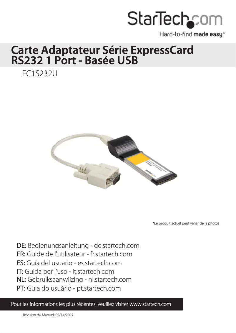 Page n°1 - Manuel utilisateur StarTech.com EC1S232U
