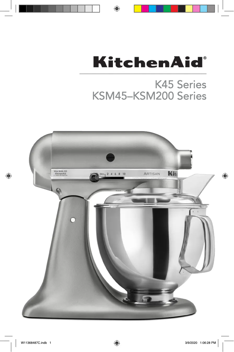 Page 1 de la notice Manuel utilisateur KitchenAid KSM95IC