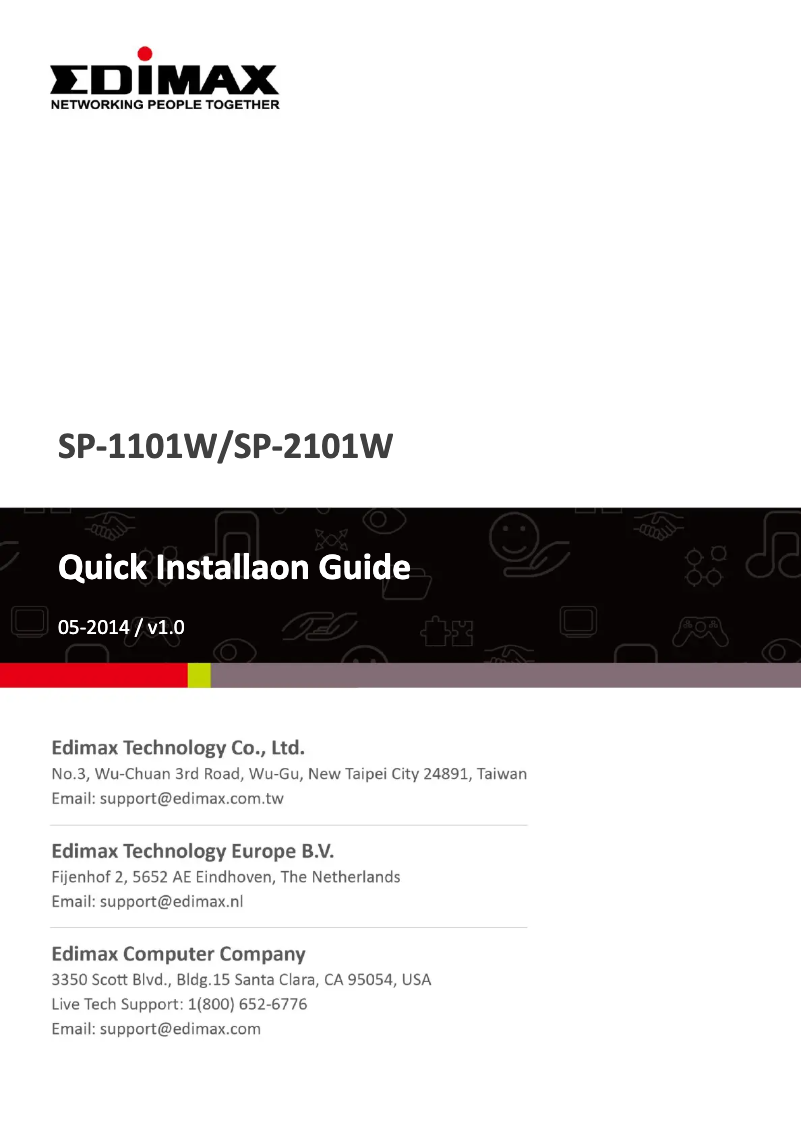 Image de la première page du manuel de l'appareil SP-2101W