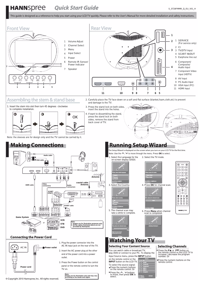 Page 1 de la notice Manuel utilisateur Hannspree ST 28F Apple