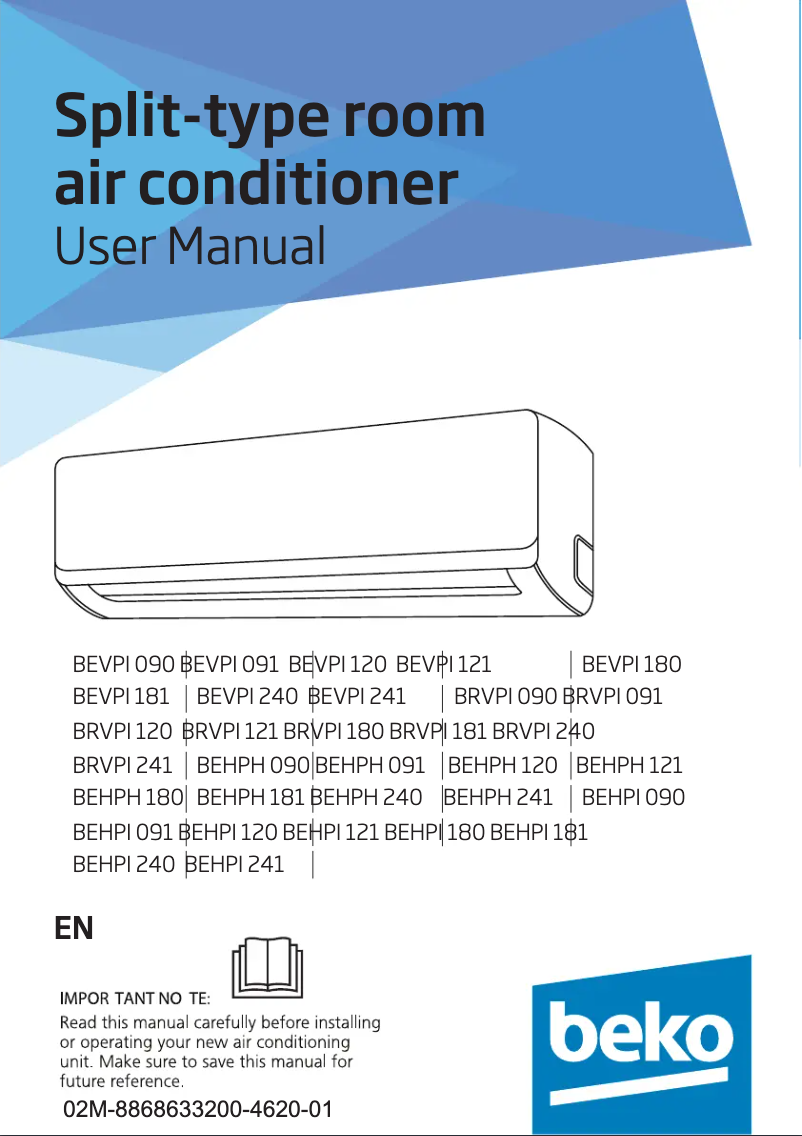 Page n°1 - Manuel utilisateur Beko BEHPI 090