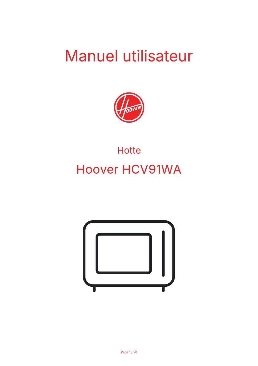Image de la première page du manuel de l'appareil HCV91WA