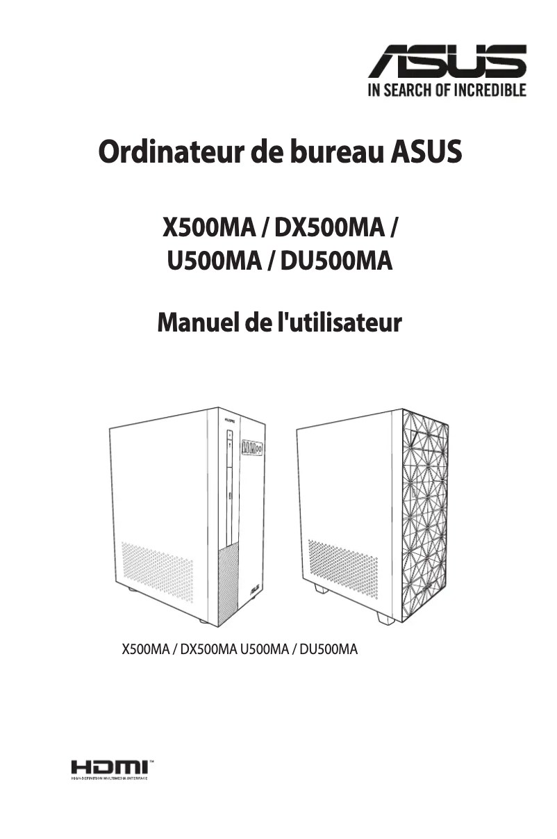 Page n°1 - Manuel utilisateur Asus ExpertCenter X5 Mini Tower X500MA