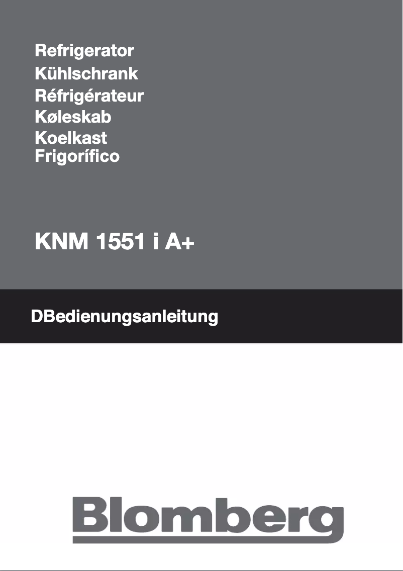 Page n°1 - Manuel utilisateur Blomberg KNM 1551 I A