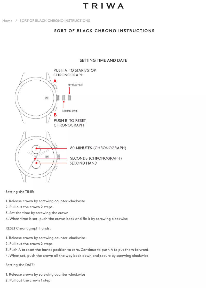 Image de la première page du manuel de l'appareil Sort of Black Chrono