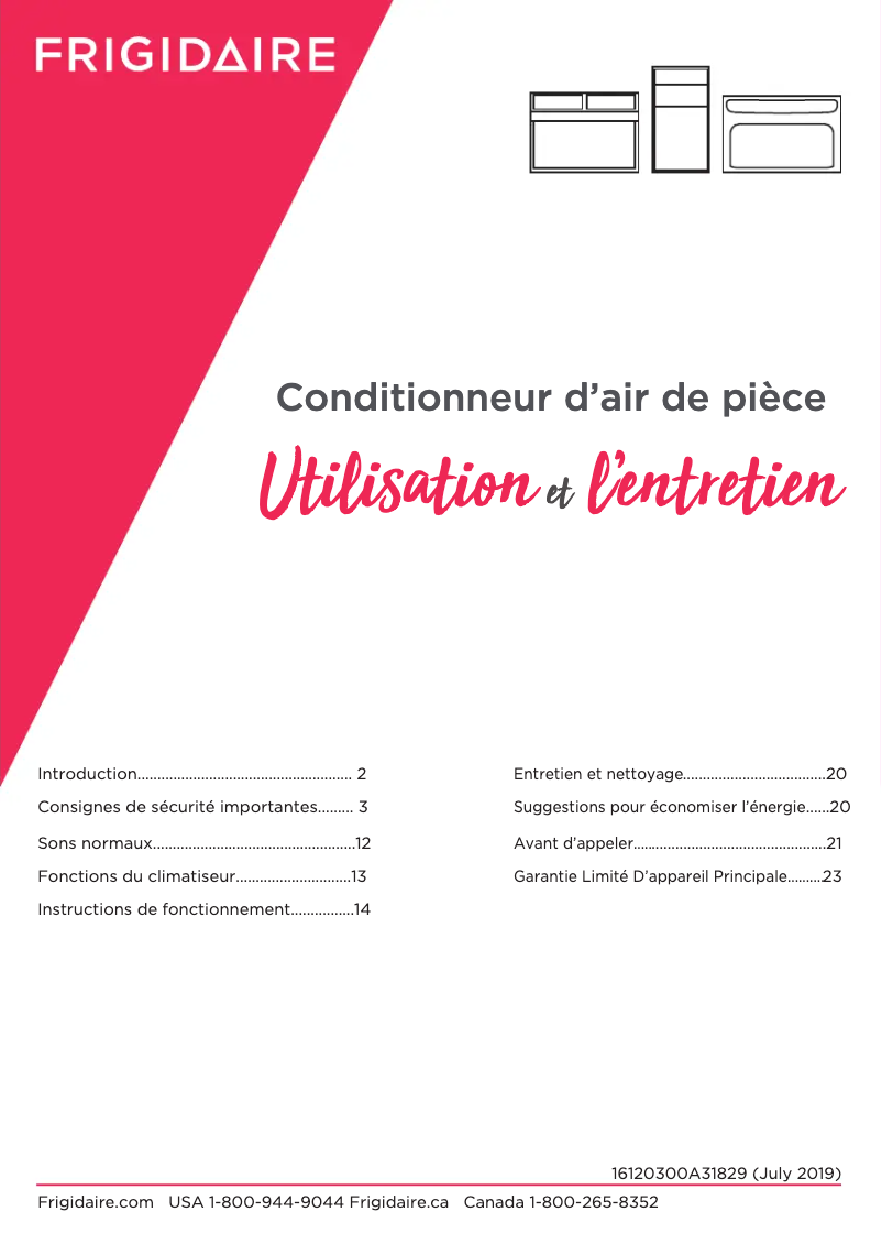 Image de la première page du manuel de l'appareil FHTC123WA1