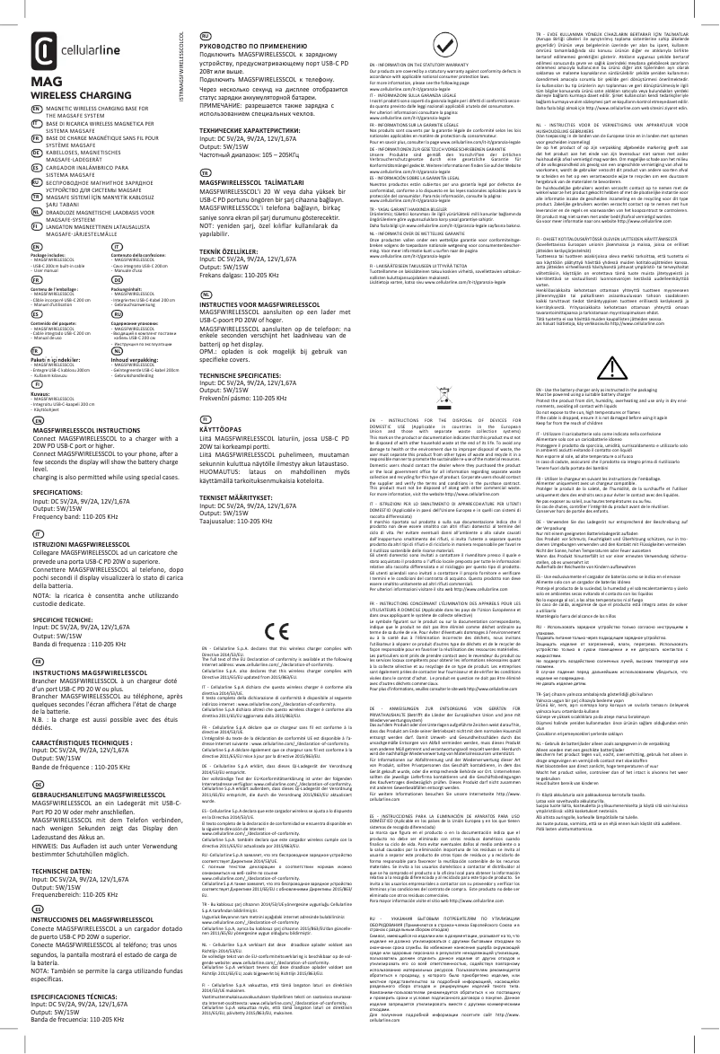 Page 1 de la notice Manuel utilisateur Cellular Line MAG