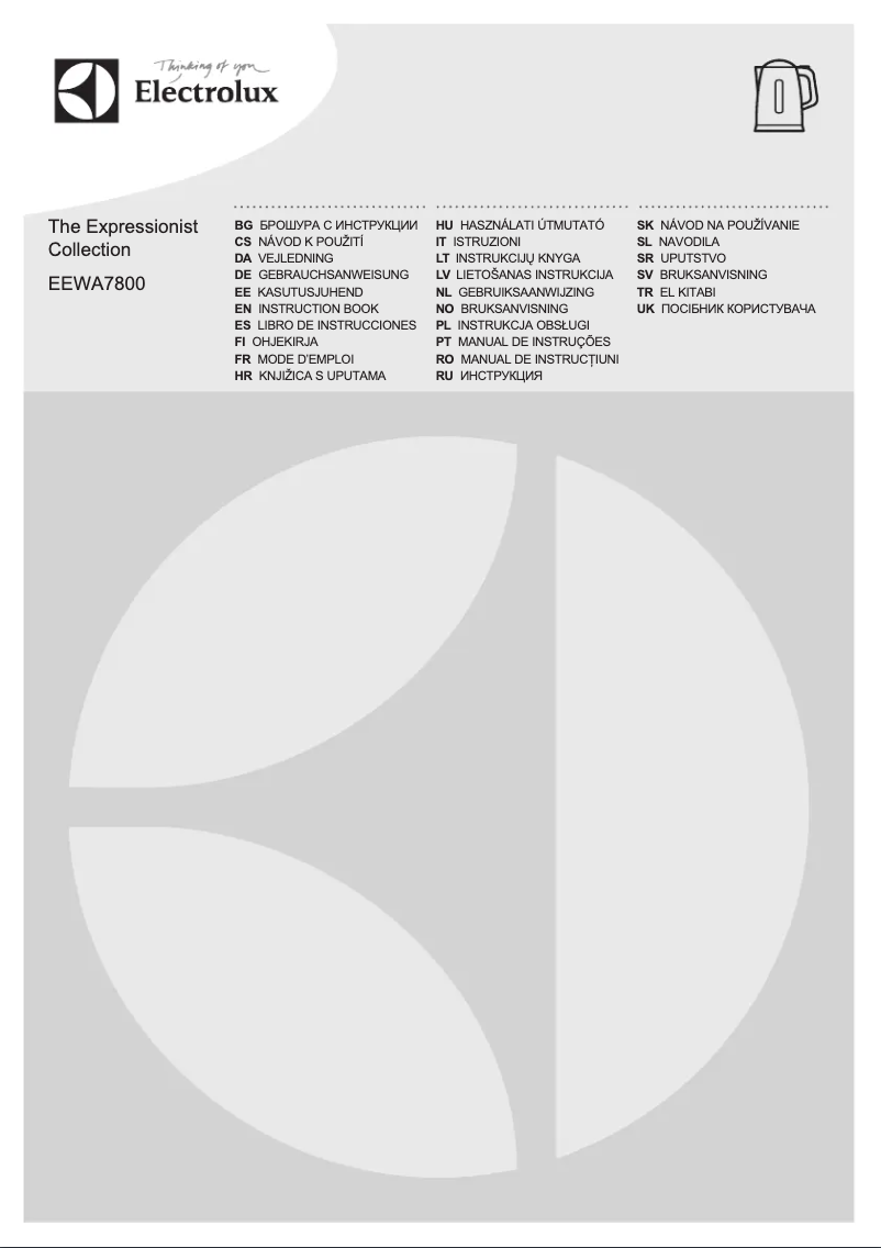 Page 1 de la notice Manuel utilisateur Electrolux EEWA 7810
