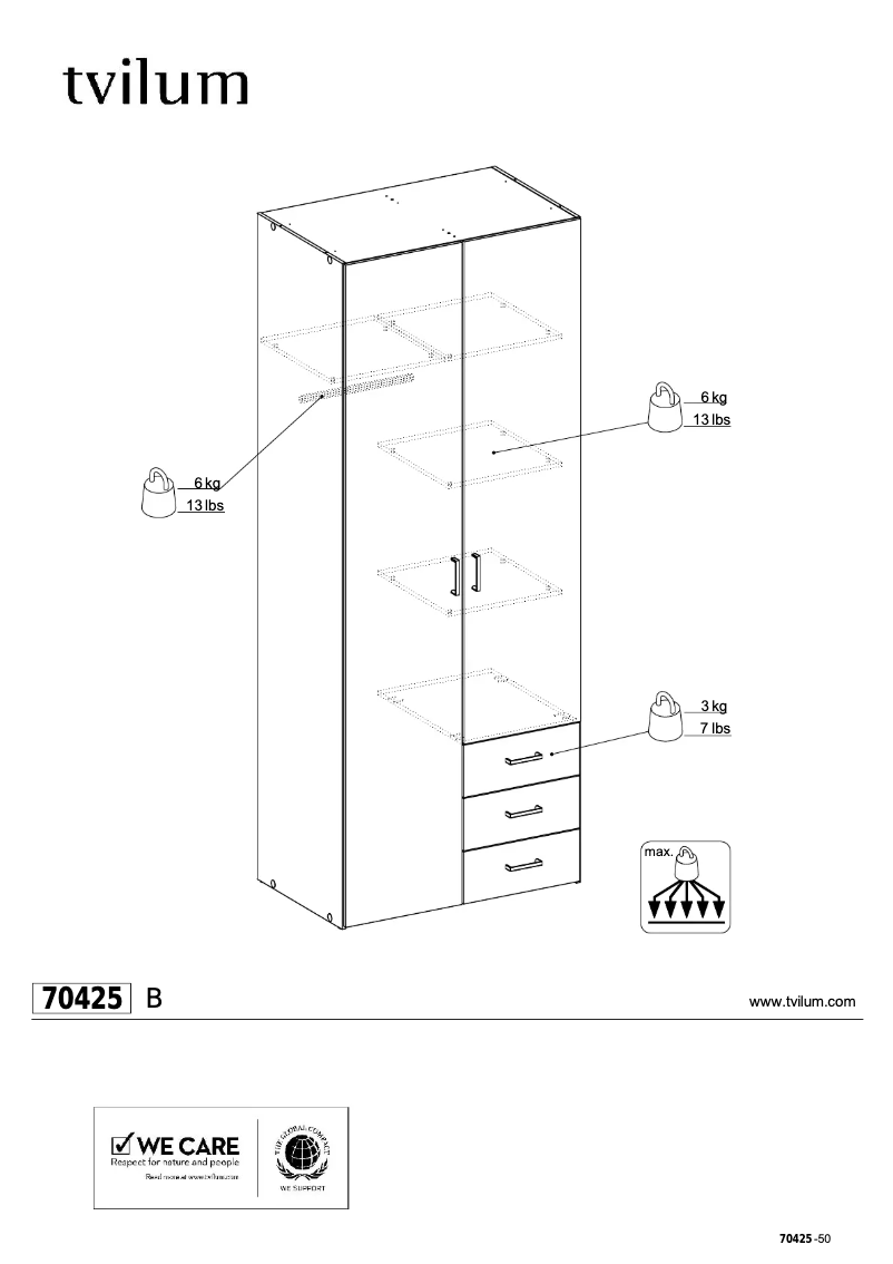 Page 1 de la notice Manuel utilisateur Tvilum 70425