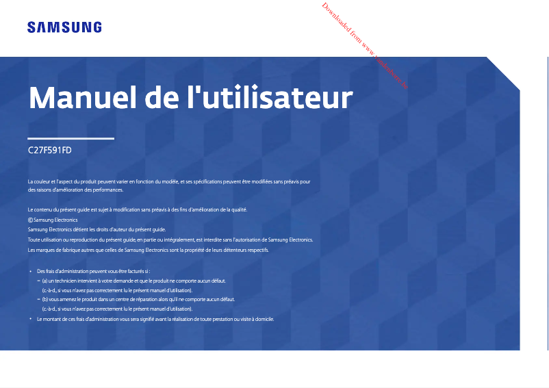Page 1 de la notice Manuel utilisateur Samsung LC27F591FD