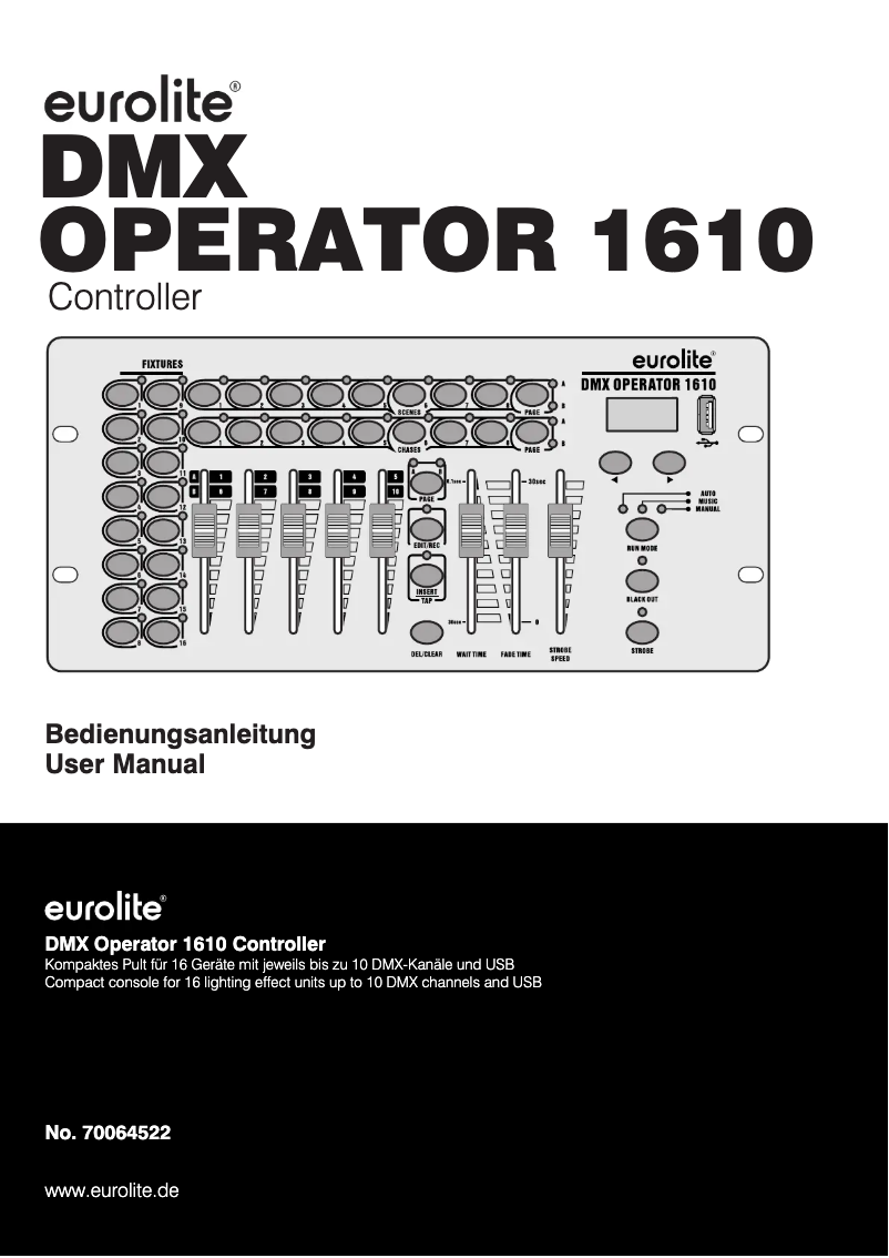 Page 1 de la notice Manuel utilisateur Eurolite DMX Operator 1610