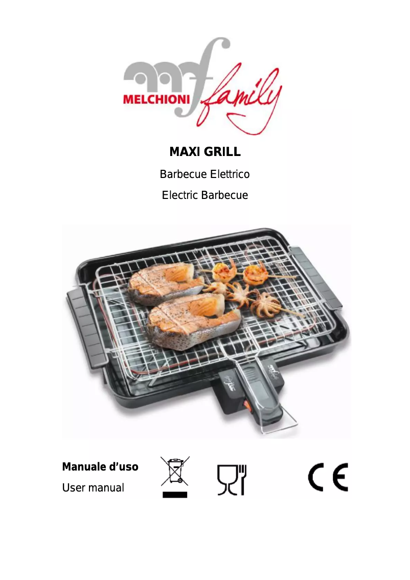 Page 1 de la notice Manuel utilisateur Melchioni MAXI GRILL