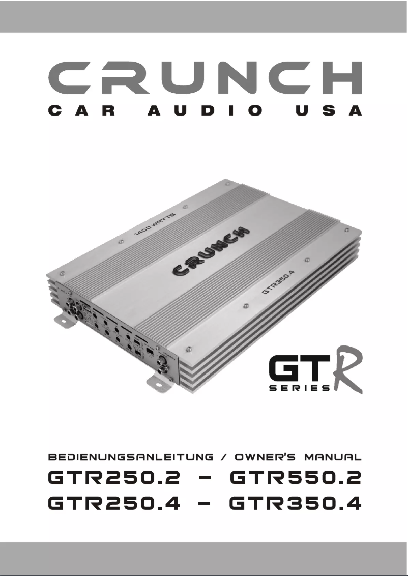 Page n°1 - Manuel utilisateur Crunch GTR 550.2