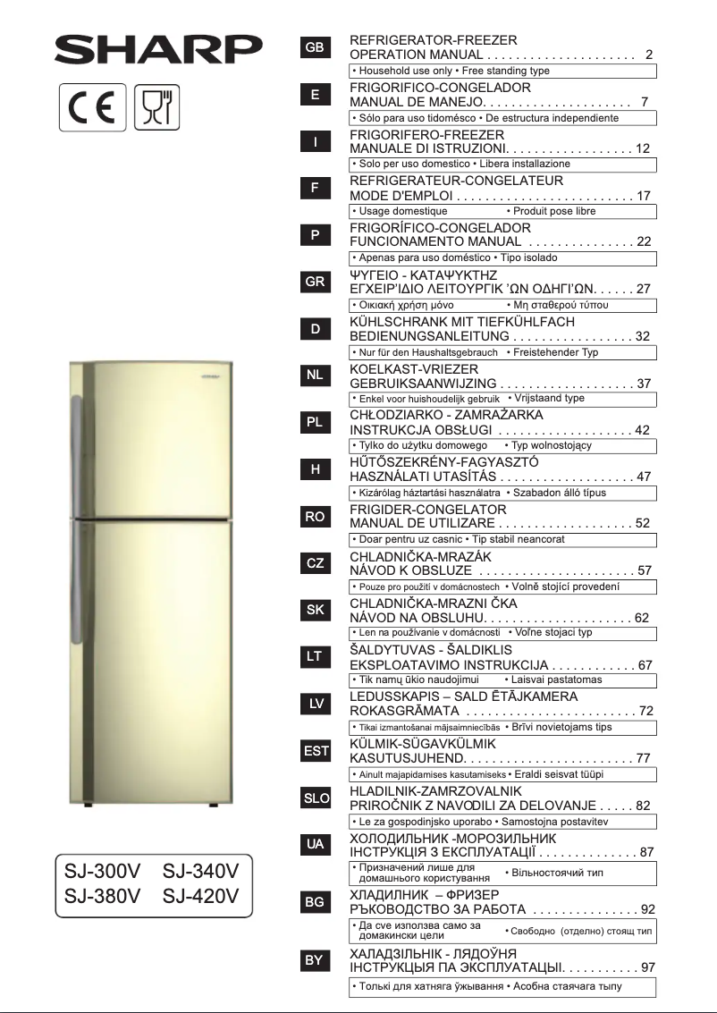 Page 1 de la notice Manuel utilisateur Sharp SJ-340VSL