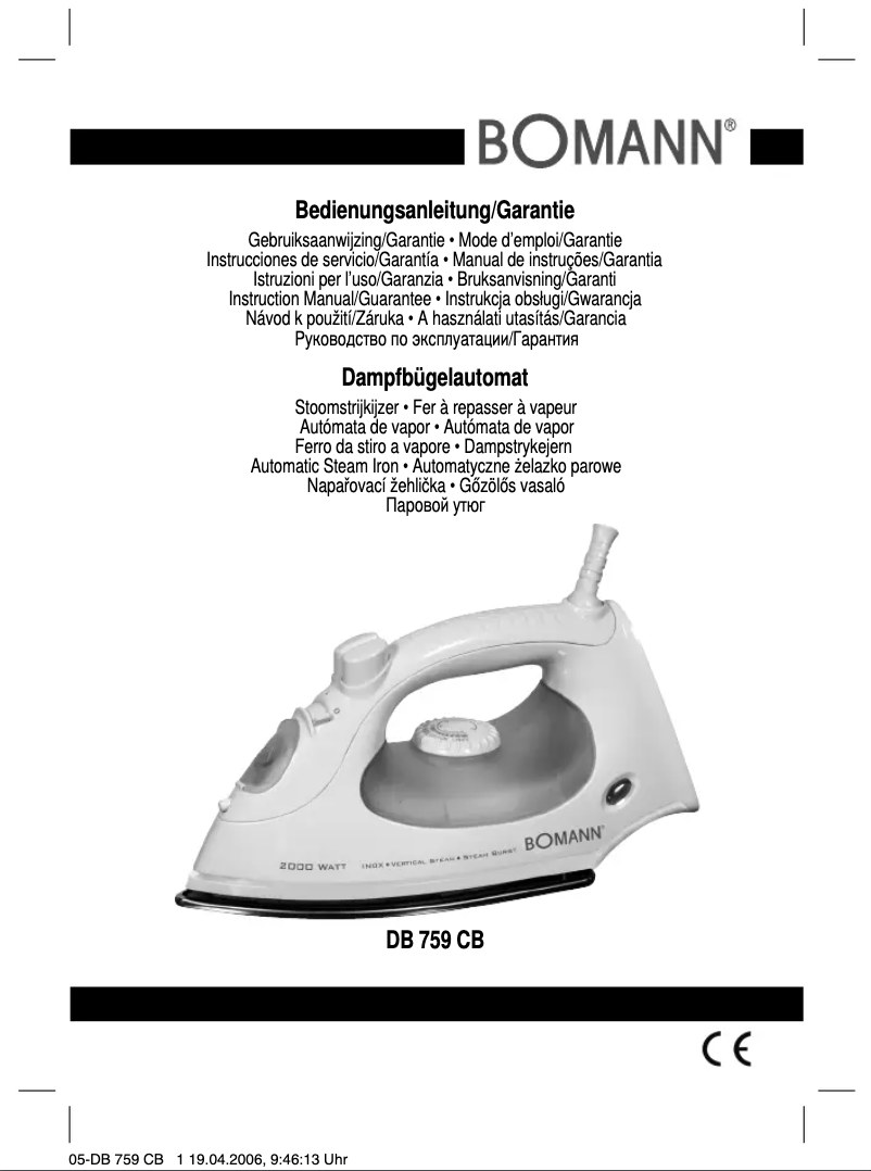 Image de la première page du manuel de l'appareil DB 759