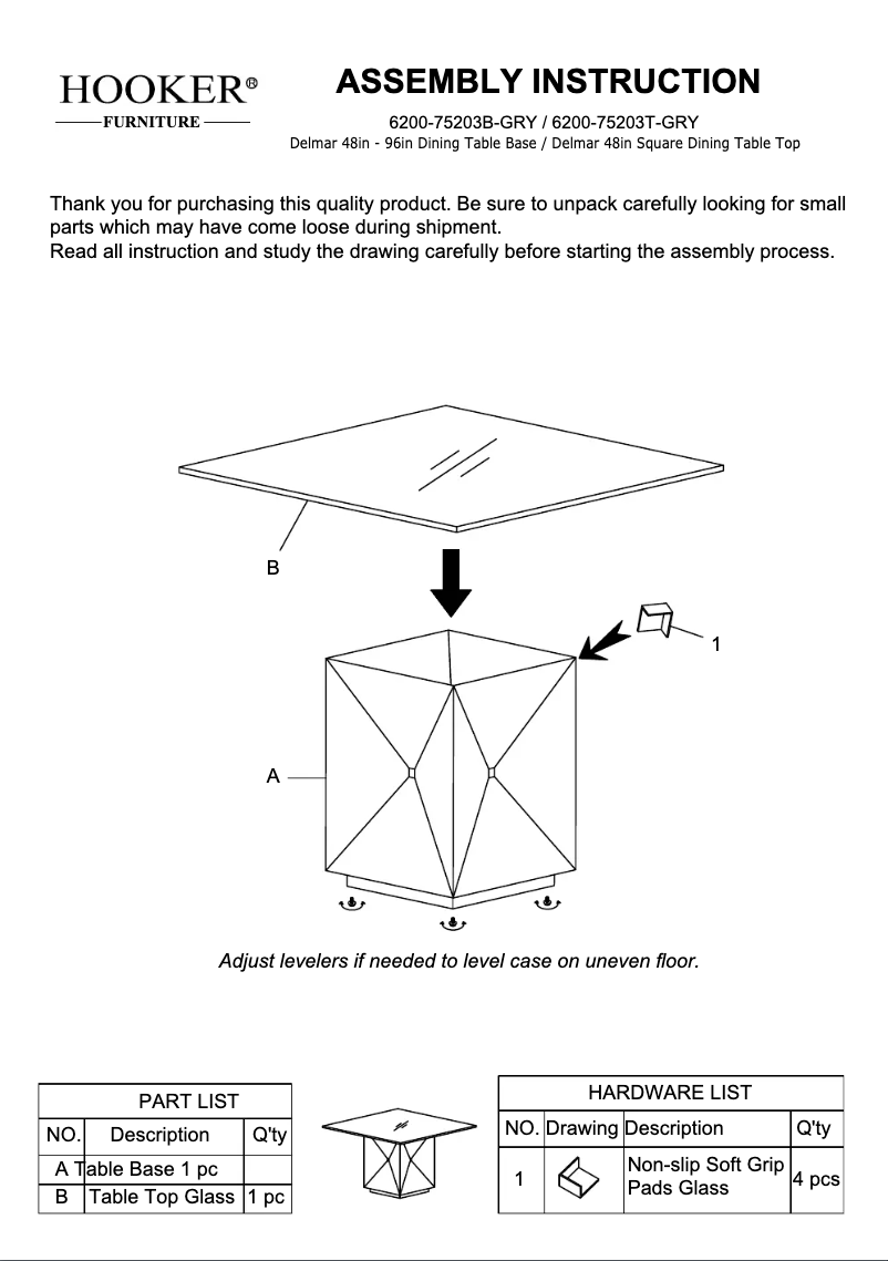 Image de la première page du manuel de l'appareil 6200-75203B-GRY