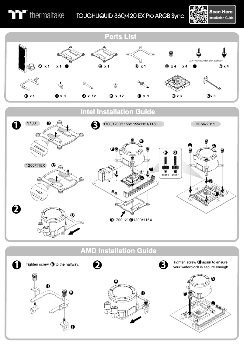Página 1 del manual Manual de usuario Thermaltake TOUGHLIQUID 360 EX Pro