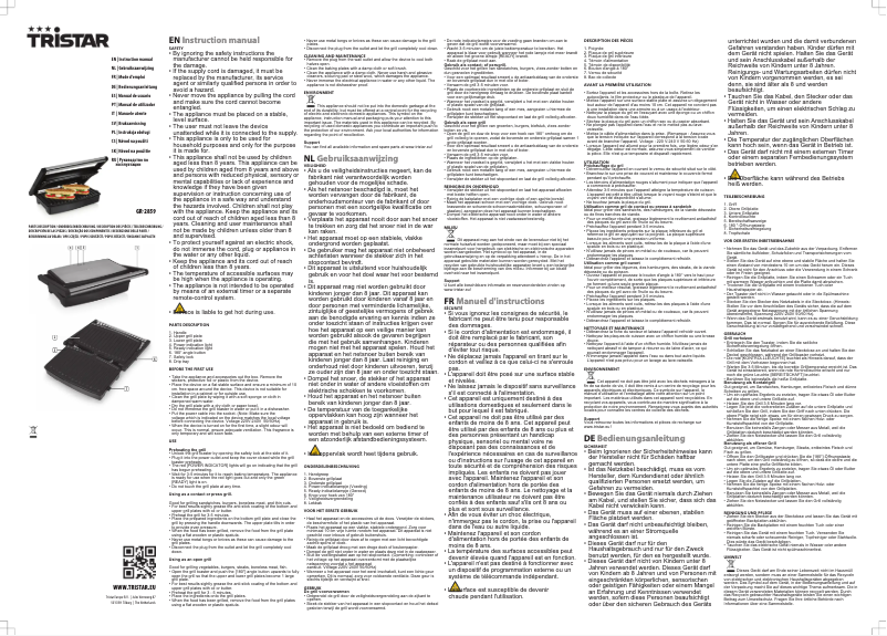 Página 1 del manual Manual de usuario TriStar GR-2859