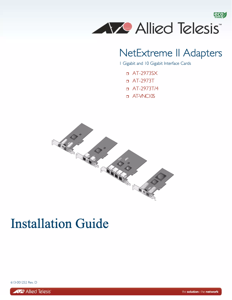 Page n°1 - Manuel utilisateur Allied Telesis AT-2973T