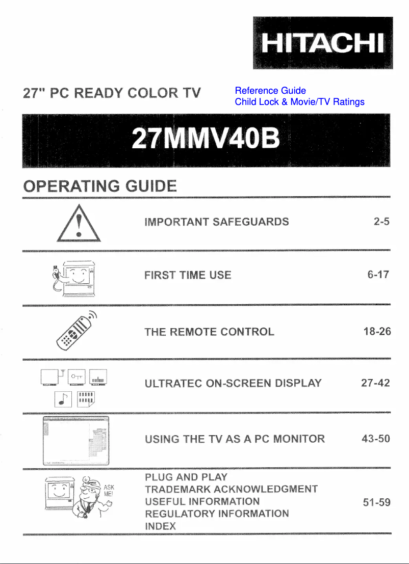 Page n°1 - Manuel utilisateur Hitachi 27MMV40B