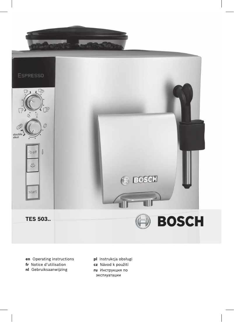 Page 1 de la notice Manuel utilisateur Bosch VeroCafe TES50328RW