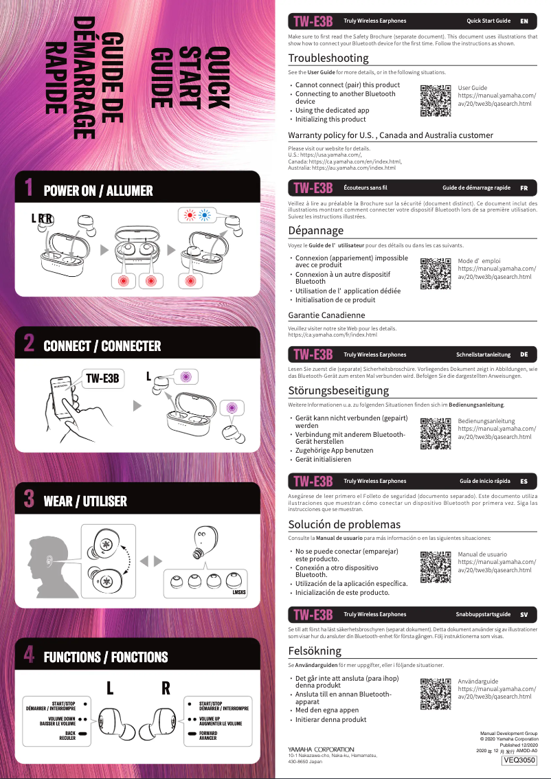 Image de la première page du manuel de l'appareil TW-E3B