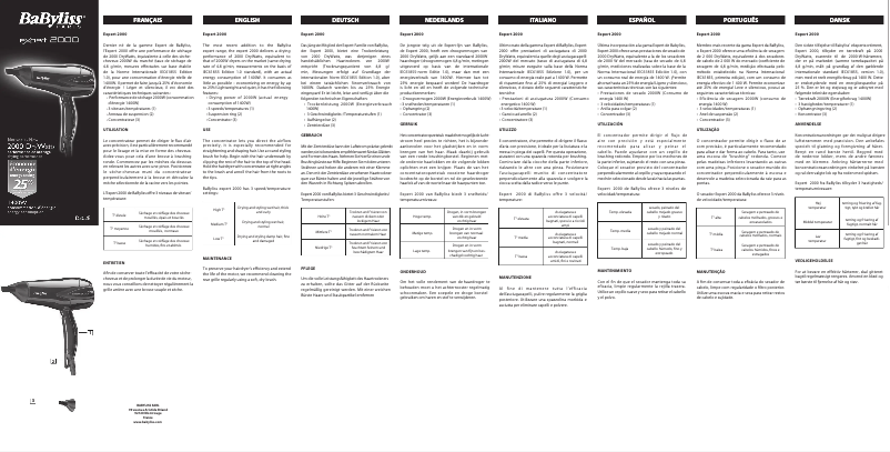 Page 1 de la notice Manuel utilisateur BaByliss D302E