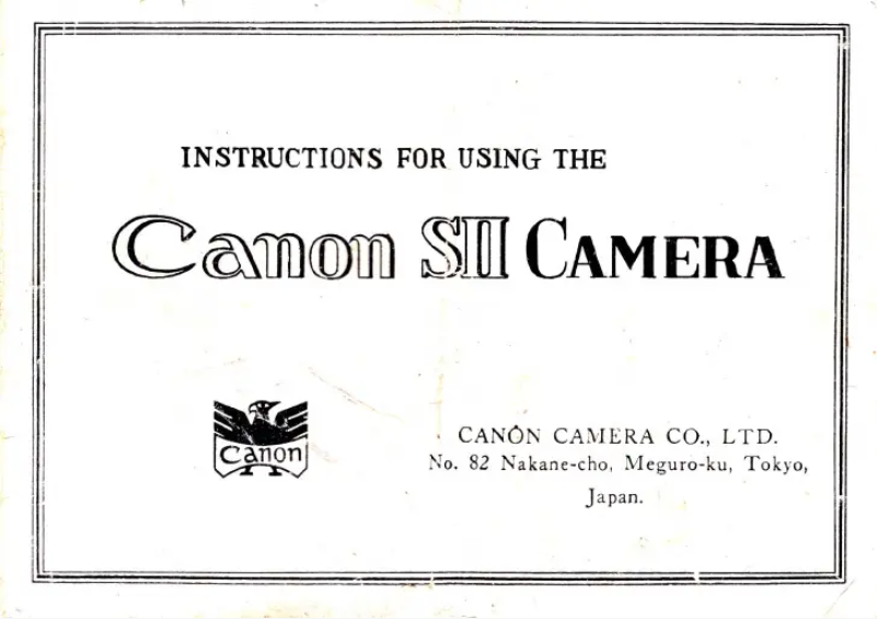 Page 1 de la notice Manuel utilisateur Canon S II