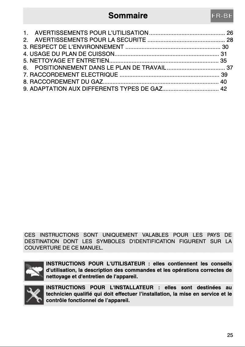 Page 1 de la notice Manuel utilisateur Smeg SR896PGBE