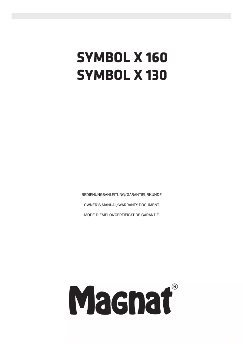 Page n°1 - Manuel utilisateur Magnat Symbol X 160